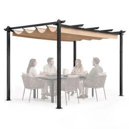 Záhradná pergola MultiGarden 3x4 m, oceľová, béžová