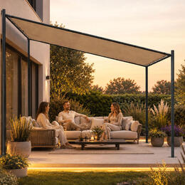 Záhradná pergola MultiGarden 3x3 m - Oceľový altánok v béžovej farbe
