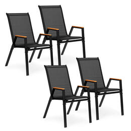 Set 4 čiernych záhradných stoličiek MultiGarden