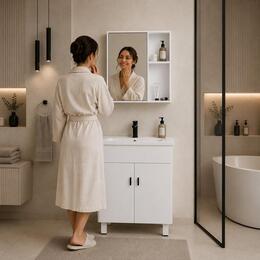 Kúpeľňová skrinka so umývadlom a zrkadlom ModernHome