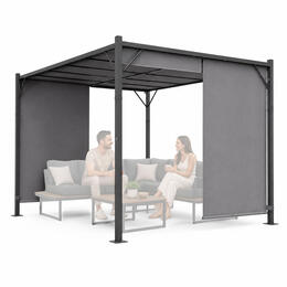 Záhradná pergola MultiGarden 3x4 m s oceľovou konštrukciou a šedým prístreškom