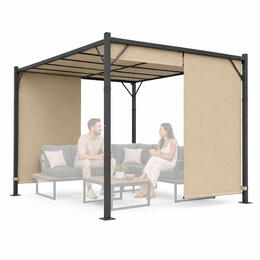 Záhradná pergola MultiGarden 3x4 m s oceľovou konštrukciou a béžovou strechou