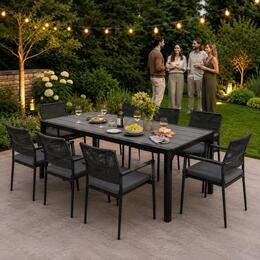 Veľký záhradný stôl pre 8 osôb z polywoodu 180×90 cm – šedá doska MultiGarden