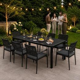 Veľký záhradný stôl pre 8 osôb 180×90 cm – čierny MultiGarden