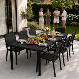 Veľký záhradný stôl pre 8 osôb 180×90 cm – čierny MultiGarden
