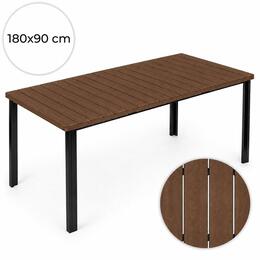 Veľký záhradný stôl pre 8 osôb 180×90 cm – hnedý vrch MultiGarden