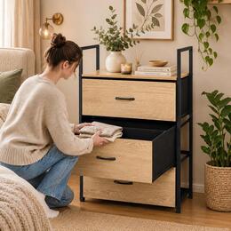 Textilný organizér s 3 šuflíkmi ModernHome, 60 cm