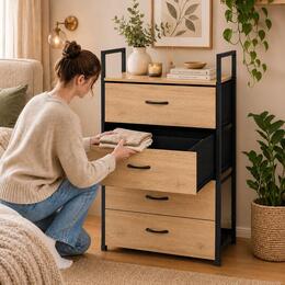 Textilný organizér s 4 šuflíkmi ModernHome - 60 cm