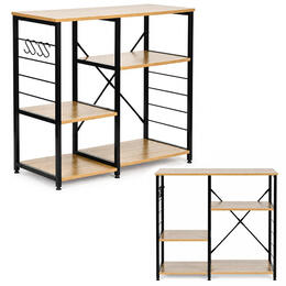 Kuchynský regál so skriňou do predsiene 90 cm v loftovom štýle - jasný dub