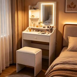 Toaletka s LED osvetlením a zrkadlom ModernHome