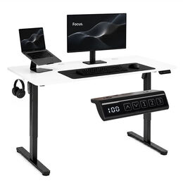 Elektrický stôl 120x60 cm s výškou nastaviteľnou 72-118 cm biely ModernHome