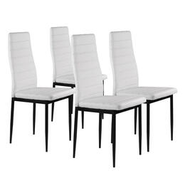 Set 4 bielych eco-kožených stoličiek do obývačky a jedálne