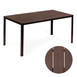 Záhradný stôl pre 6 osôb z polywoodu, hnedý, 156x78 cm
