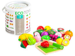 Drevené ovocie na krájanie, 20 kusov - ECOTOYS