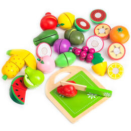 Drevené ovocie na krájanie, 20 kusov - ECOTOYS