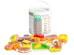 Drevené jedlo na krájanie 23 kusov od ECOTOYS