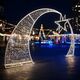 3D vianočná dekorácia - polmesiac s LED hviezdou 3,5 m