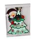 3D vianočná dekorácia - Santa Claus s vianočným stromčekom a LED zrkadlom