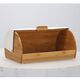 Bambusový chlebník Anise s kovovým pokrývkou 38 x 28 x 18,5 cm biely
