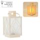 Biela vianočná lampa s LED náplňou, 11 x 11 x 20,5 cm