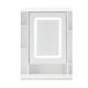 Biela kozmetická toaletka s LED zrkadlom a policou na šperky
