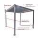 Šedá hliníková pergola s LED osvetlením 3 x 3 x 2,5 m