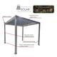 Šedá hliníková pergola s LED osvetlením 3 x 3 x 2,5 m