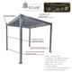 Šedá hliníková pergola s LED osvetlením 3 x 3 x 2,5 m