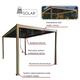 Bioklimatická hliníková pergola s LED osvetlením 3 x 3 x 2,5 m - drevodekor