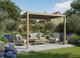 Bioklimatická hliníková pergola s LED osvetlením 3 x 3 x 2,5 m - drevodekor