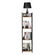 Moderný drevený regál s kovovým rámom LOFT, 4 poličky