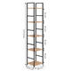 Moderný drevený regál s kovovým rámom LOFT, 5 políc