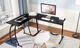 Rohový kancelársky stôl LOFT čierny