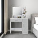 Moderný biely toaletný stolík so zrkadlom ModernHome