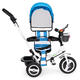Detský trojkolesový bicykel s otočným sedadlom a modrými kolesami ECOTOYS