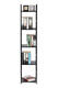 Moderný drevený regál s kovovým rámom LOFT, 5 políc, čierny