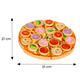 Drevená pizza na krájanie so suchým zipsom pre deti - 27 kusov