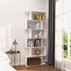 Moderná knižnica v mriežkovom štýle s 5 policami, biela
