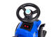 Traktor na jazdu New Holland s prívesom a interaktívnym volantom pre deti - modrý