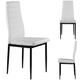 Set 4 jedálenských stoličiek s ergonomickým operadlom a eco-kožou, biele