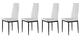 Set 4 jedálenských stoličiek s ergonomickým operadlom a eco-kožou, biele