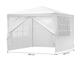 Záhradný pavilónový stan 3x3 m s 4 stenami - biely