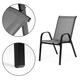 Set 4 šedých záhradných stoličiek na terasu alebo balkón, MultiGarden