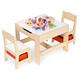 Detský nábytkový set – stôl a 2 stoličky s tabuľou ECOTOYS