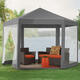 Záhradný pavilón s moskytiérou 2x2 m, šedý - MultiGarden