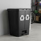 Dvojkomorový odpadkový kôš na odpad a recykláciu - čierny