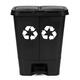 Dvojkomorový odpadkový kôš na odpad a recykláciu - čierny