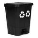 Dvojkomorový odpadkový kôš na odpad a recykláciu - čierny