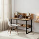 Počítačový stôl 120x60 cm s 5 policami v svetlom dube - loft štýl ModernHome