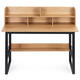 Počítačový stôl 120x60 cm s 5 policami v svetlom dube - loft štýl ModernHome